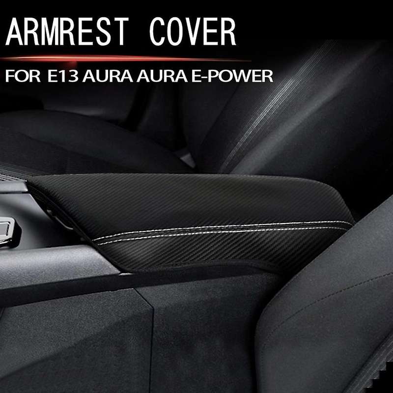 Car Carbon Fiber Center Console Lid Armrest Box Leather Protective Cover Cushion Pad for NOTE E13 Au