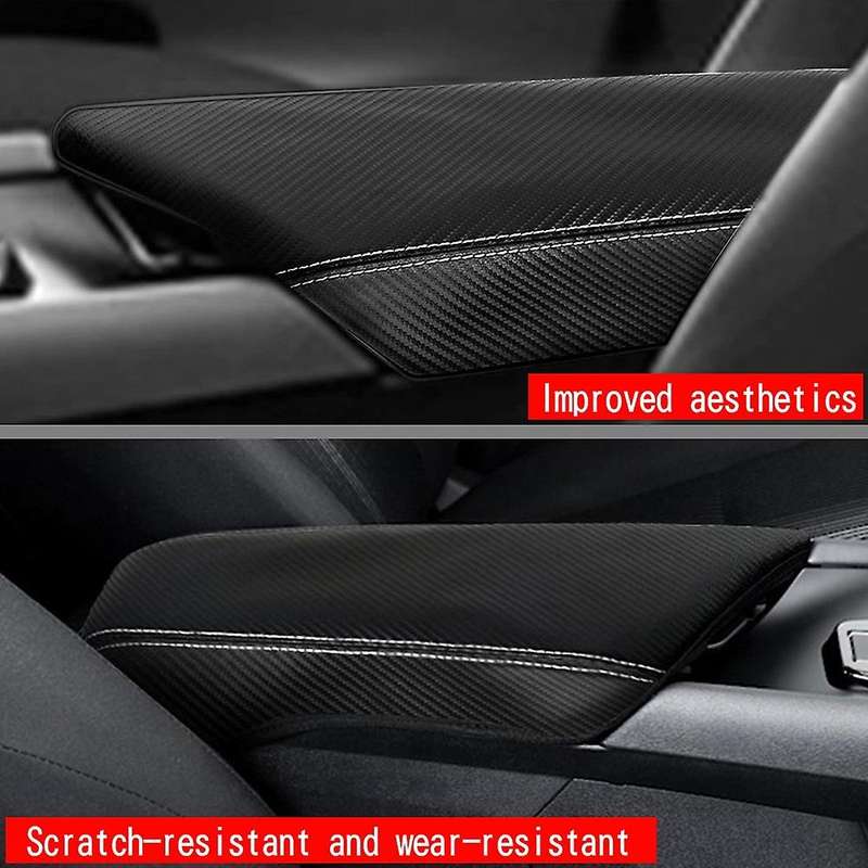 Car Carbon Fiber Center Console Lid Armrest Box Leather Protective Cover Cushion Pad for NOTE E13 Au