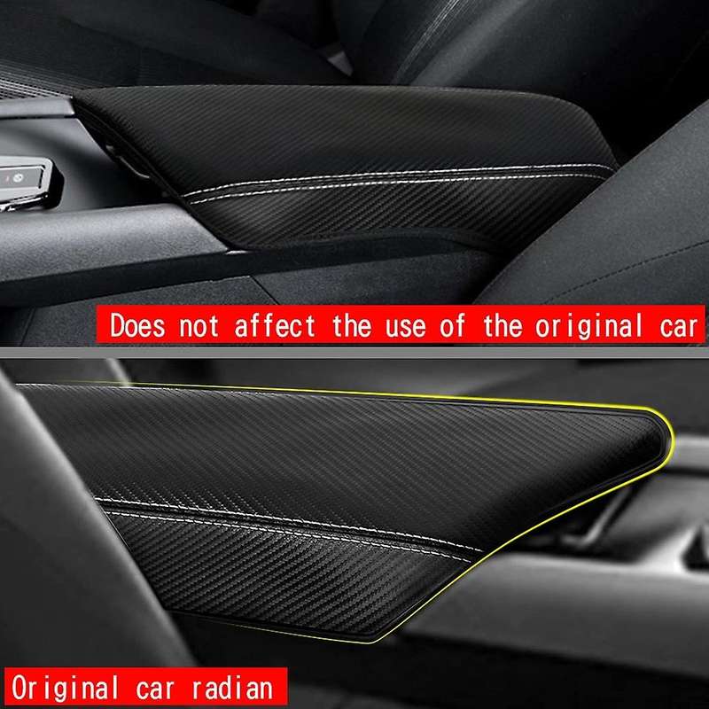 Car Carbon Fiber Center Console Lid Armrest Box Leather Protective Cover Cushion Pad for NOTE E13 Au