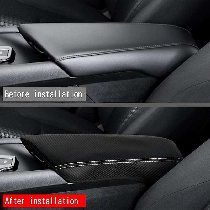 Car Carbon Fiber Center Console Lid Armrest Box Leather Protective Cover Cushion Pad for NOTE E13 Au