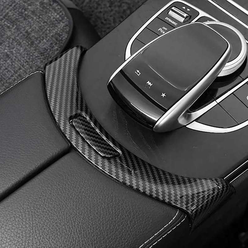 Car Carbon Fiber Center Console Armrest Switch Button Trim Cover Replacement for C GLC Class W205 W2