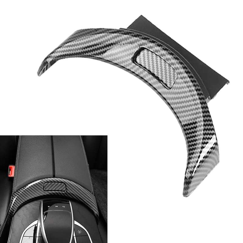 Car Carbon Fiber Center Console Armrest Switch Button Trim Cover Replacement for C GLC Class W205 W2