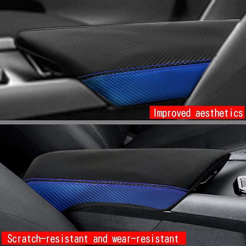 Car Carbon Fiber Center Console Lid Armrest Box Leather Protective Cover Cushion Pad for NOTE E13 Au