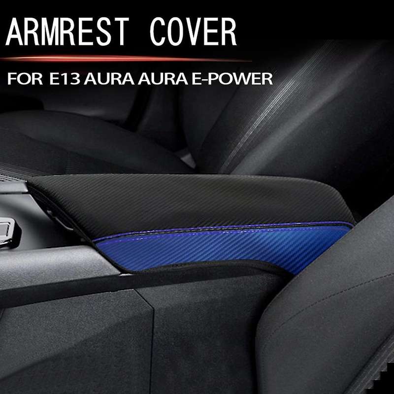 Car Carbon Fiber Center Console Lid Armrest Box Leather Protective Cover Cushion Pad for NOTE E13 Au