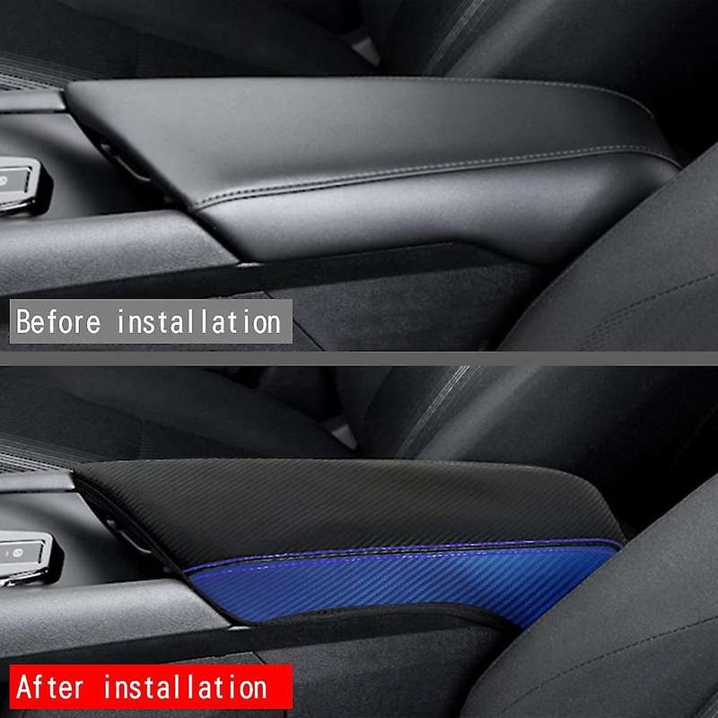 Car Carbon Fiber Center Console Lid Armrest Box Leather Protective Cover Cushion Pad for NOTE E13 Au