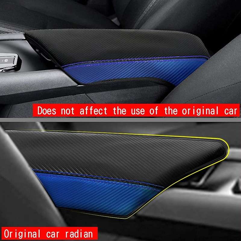 Car Carbon Fiber Center Console Lid Armrest Box Leather Protective Cover Cushion Pad for NOTE E13 Au