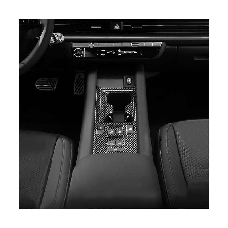 Car Carbon Fiber Center Console Water Cup Holder Decoration Cover Trim Sticker for Ioniq 6 2022 202