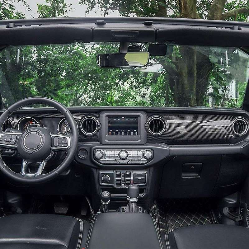Car Carbon Fiber Center Consoles Decorative Stickers Accessory Interior for JL JT 2018-2020
