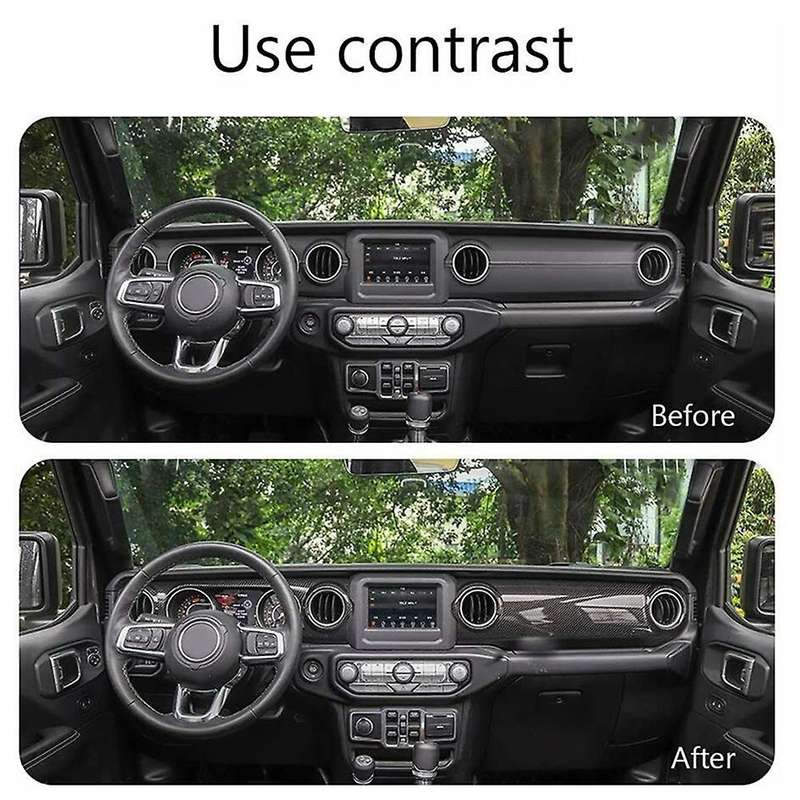 Car Carbon Fiber Center Consoles Decorative Stickers Accessory Interior for JL JT 2018-2020