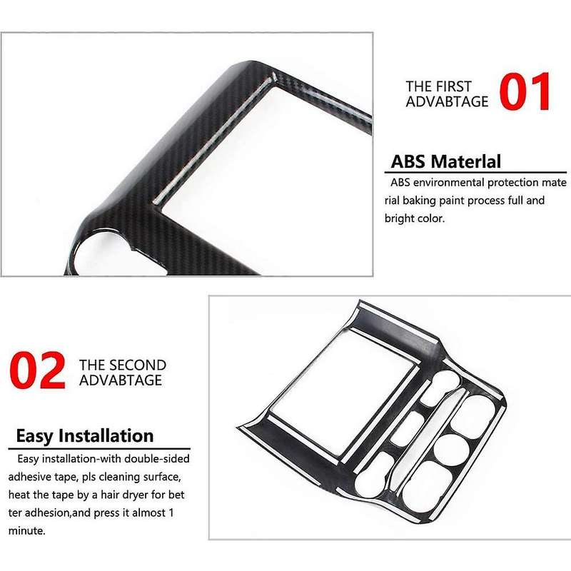 Car Carbon Fiber Central Control Navigation Screen Cover Trim for Ram 1500 2019 2020 Accessories
