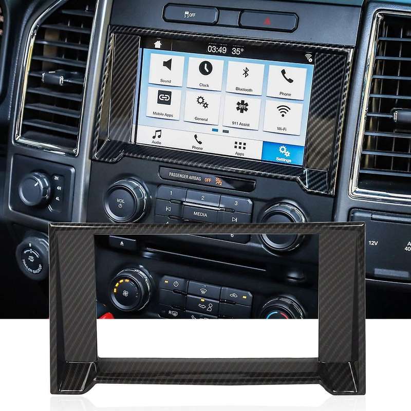Car Carbon Fiber Central Control Navigation GPS Radio Panel Trim for 2015-2017
