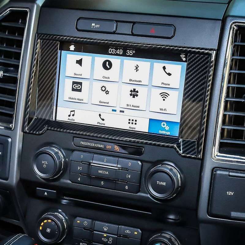 Car Carbon Fiber Central Control Navigation GPS Radio Panel Trim for 2015-2017