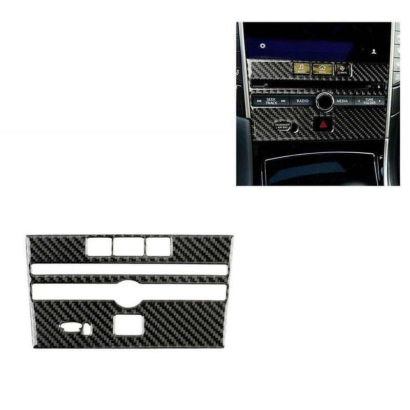 Car Carbon Fiber Central Control CD Panel Cover Trim Decoration Sticker for Q50 Q60 2014-2018
