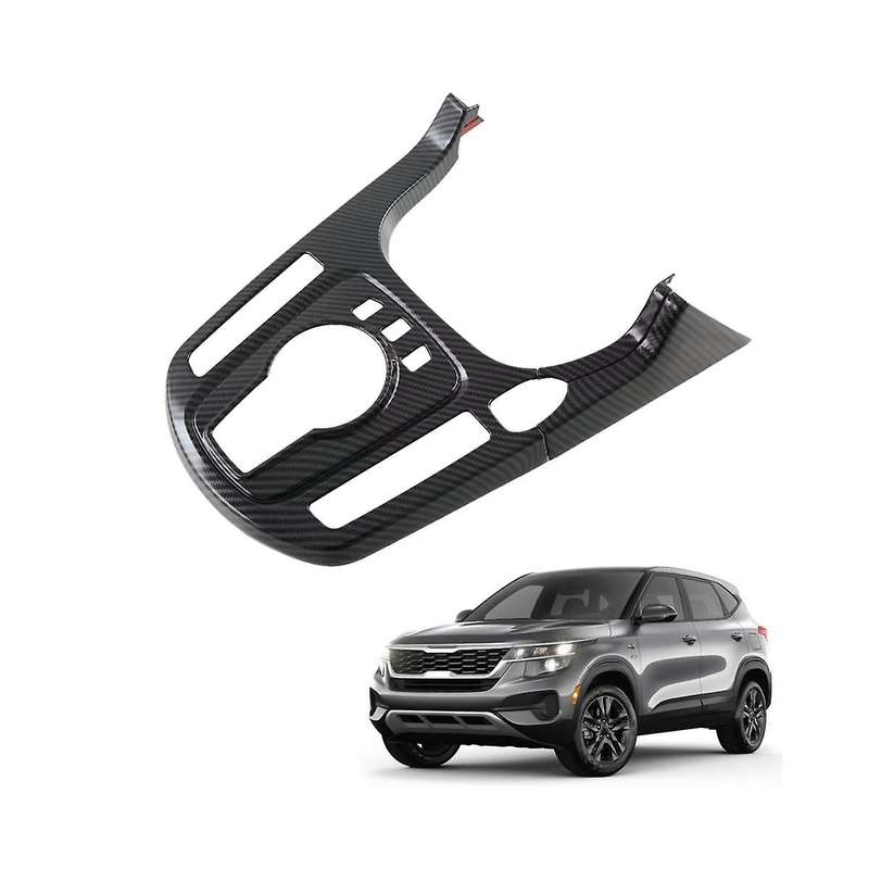 Car Carbon Fiber Central Control Gear Shift Panel Decal Interior Modification for Seltos 2022 2023