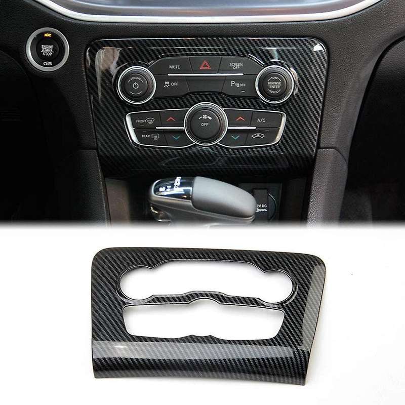Car Carbon Fiber Central Control Air Conditioning A/C Panel Cover Trim for Charger 2015-2020 Accesso