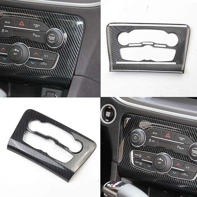 Car Carbon Fiber Central Control Air Conditioning A/C Panel Cover Trim for Charger 2015-2020 Accesso