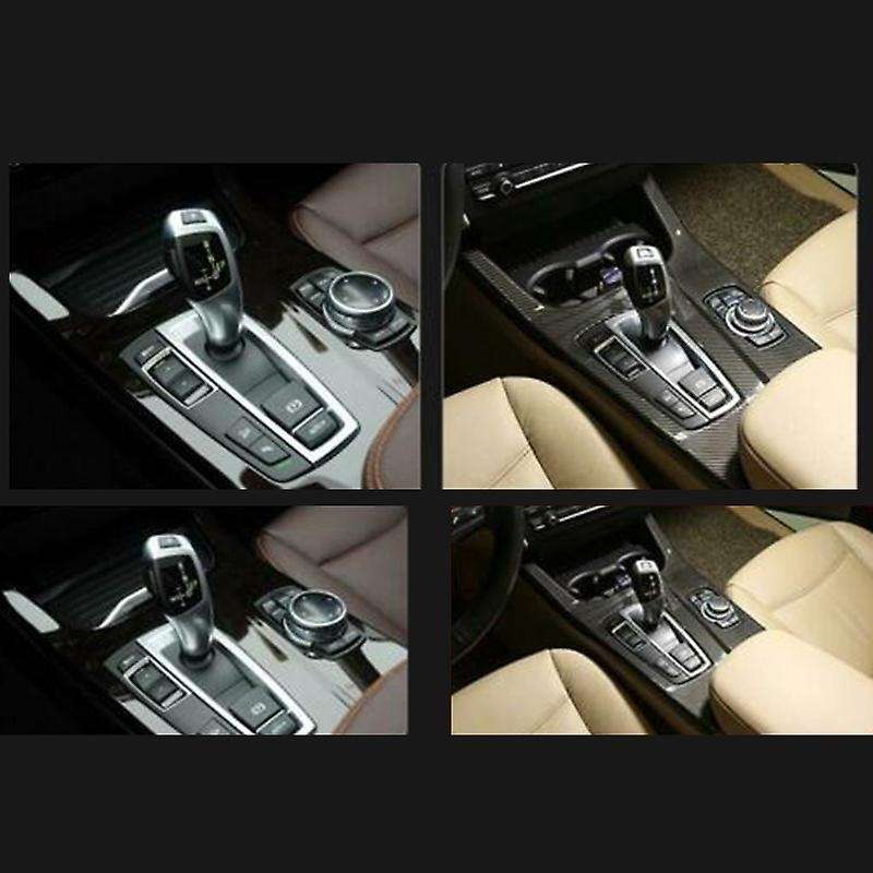 Car Carbon Fiber Central Control Gear Shift Knob Panel Trim Cover Car Accessories for- X3 F25 X4 F26