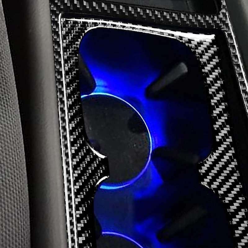 Car Carbon Fiber Central Control Water Cup Protective Cover Trim for 8 Gen 2006-2011