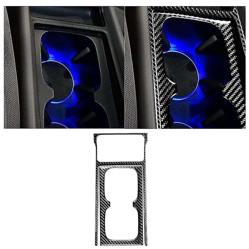 Car Carbon Fiber Central Control Water Cup Protective Cover Trim for 8 Gen 2006-2011
