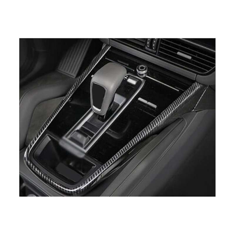 Car Carbon Fiber Console Gear Shift and Central Control Decorative Frame Cover Trim for 2018-2019