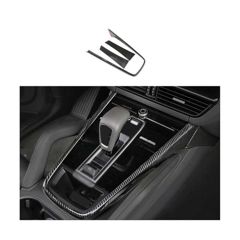 Car Carbon Fiber Console Gear Shift and Central Control Decorative Frame Cover Trim for 2018-2019