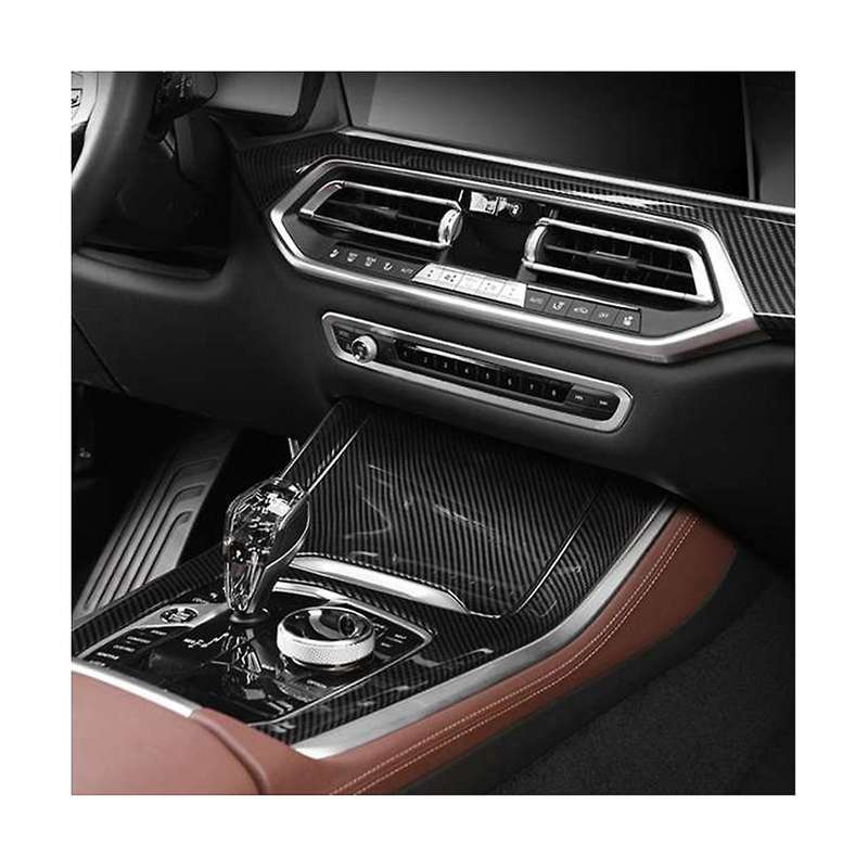 Car Carbon Fiber Central Gear Panel Control Panel Decal Interior Modification for X5 G05 2019-2021