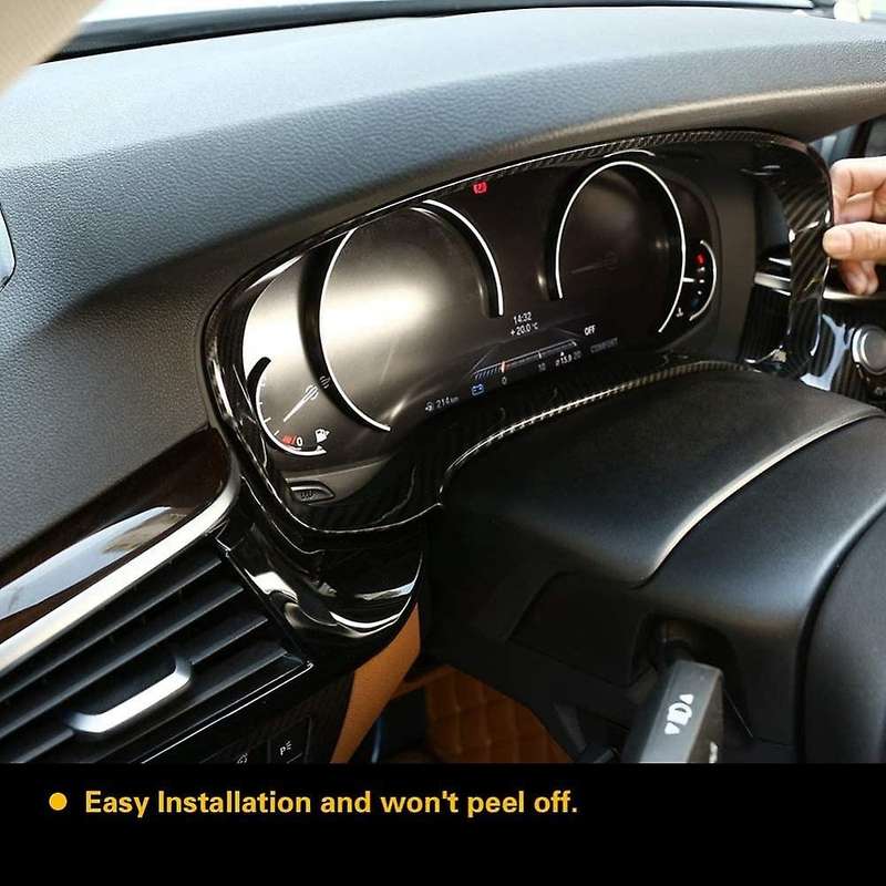 Car Carbon Fiber Dashboard Decoration Cover Trim for 5 Series G30 2017 2018