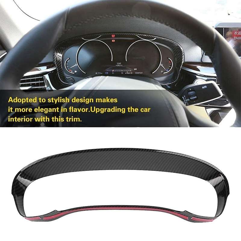 Car Carbon Fiber Dashboard Decoration Cover Trim for 5 Series G30 2017 2018