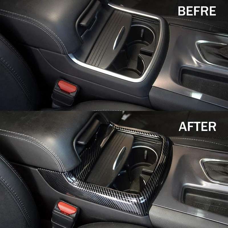 Car Carbon Fiber Cup Holder Cover Trim Decor Sticker for Charger 2015-2020 Accessories