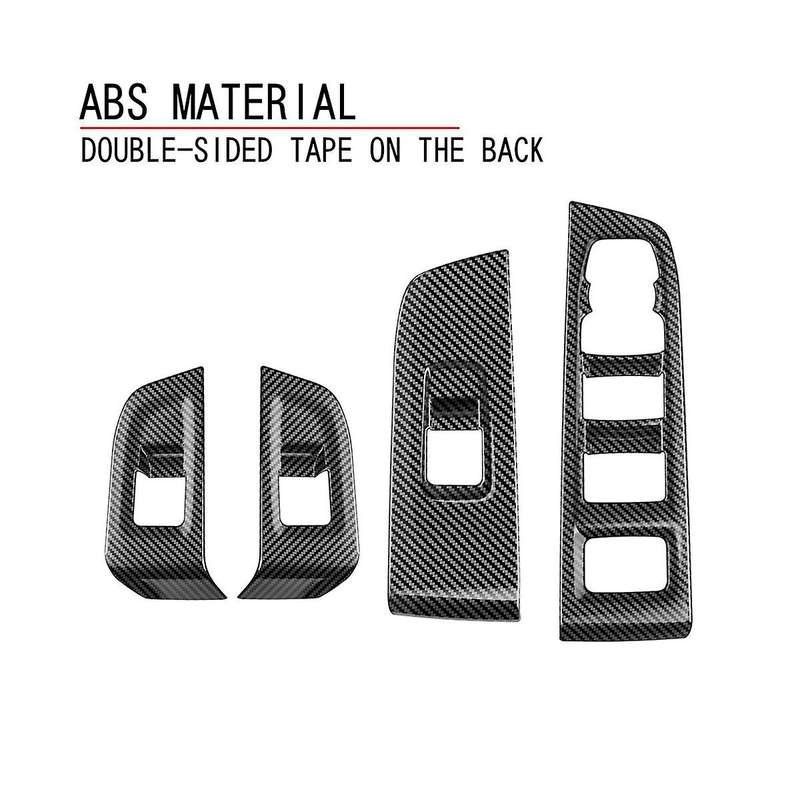 Car Carbon Fiber Door Armrest Window Glass Lift Button Frame Door Bowl Cover Trim for 2023 Abs