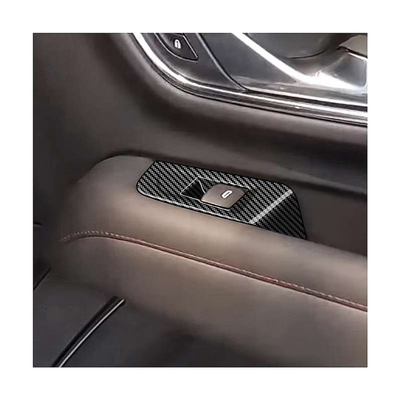 Car Carbon Fiber Door Armrest Window Glass Lift Button Frame Door Bowl Cover Trim for 2023 Abs