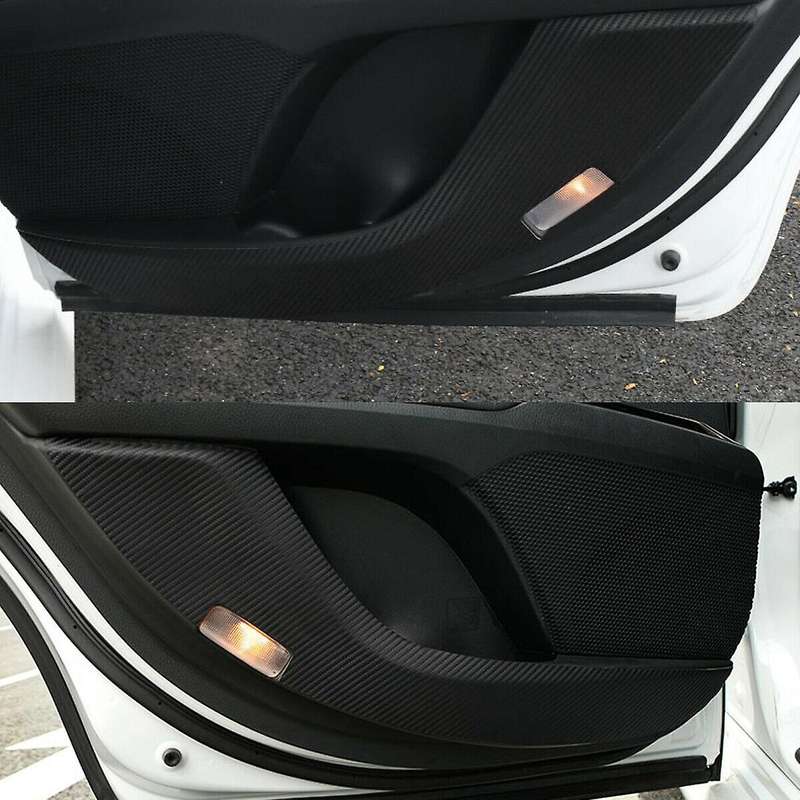 Car Carbon Fiber Door Anti Kick Pad Protective Decorative Sticker for 2018-2019