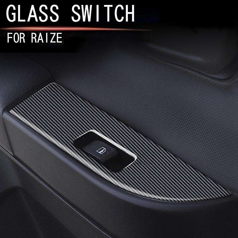 Car Carbon Fiber Door Handle Window Lift Switch Panel Cover Trim Decorator Accessories for Raize
