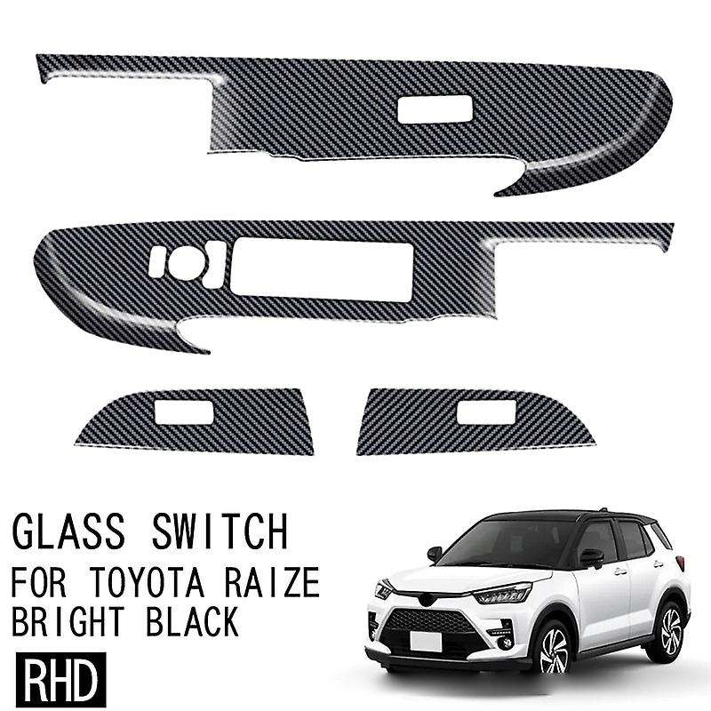 Car Carbon Fiber Door Handle Window Lift Switch Panel Cover Trim Decorator Accessories for Raize