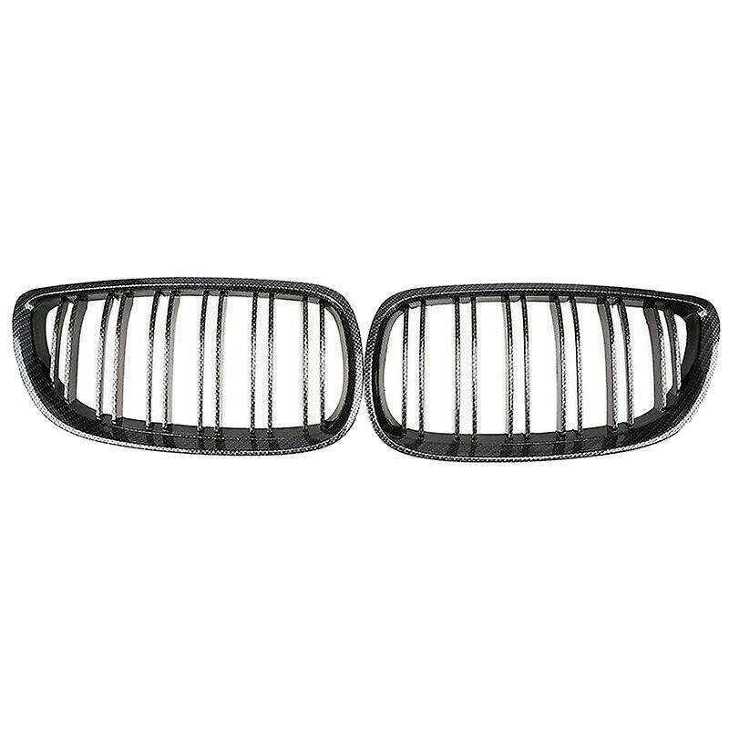 Car Carbon Fiber Double Slat Front Kidney Grille Grill for 3-series E92 E93 M3 328I 335I 2007-2011