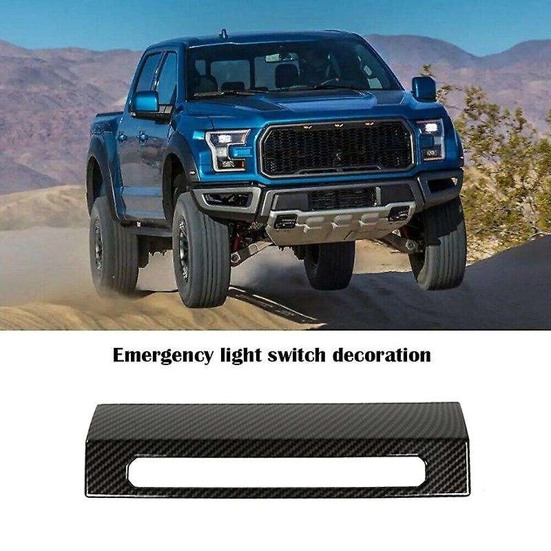 Car Carbon Fiber Emergency Warning Light Switch Decor Cover for 2015+