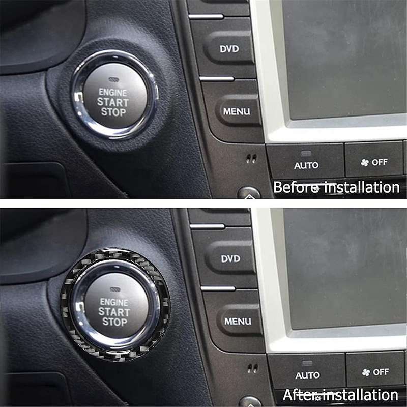 Car Carbon Fiber Engine Start Stop Button Ring Trim Cover for IS IS250 IS300 IS350C 2006-2012