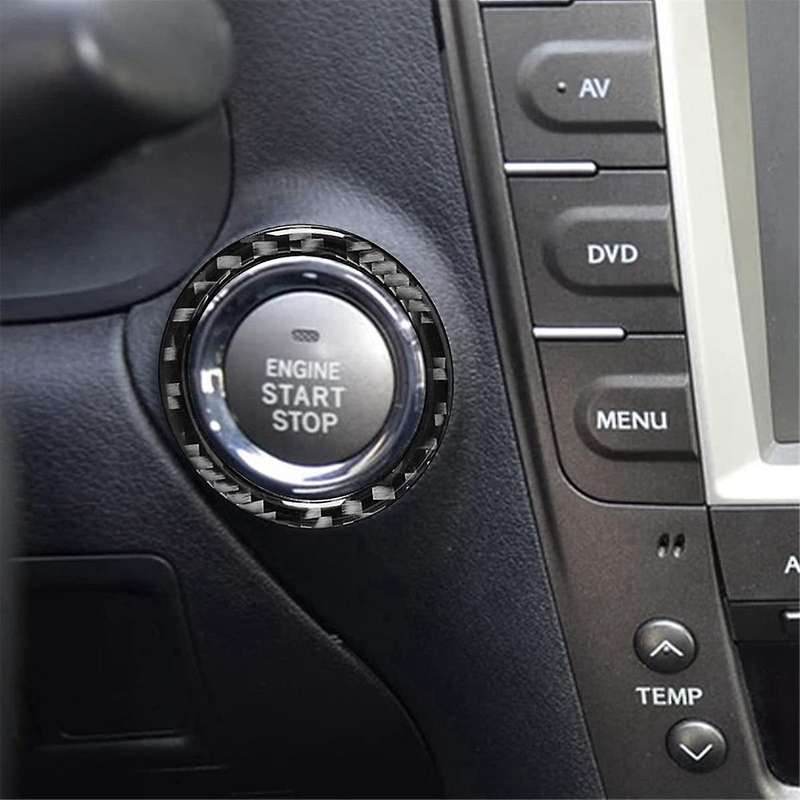 Car Carbon Fiber Engine Start Stop Button Ring Trim Cover for IS IS250 IS300 IS350C 2006-2012
