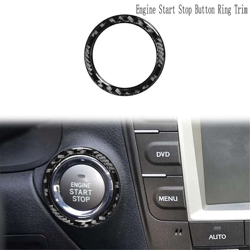 Car Carbon Fiber Engine Start Stop Button Ring Trim Cover for IS IS250 IS300 IS350C 2006-2012