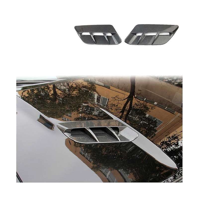 Car Carbon Fiber Engine Hood Air Outlet Vent Cover Trim for 2015-2020 Car Accessories