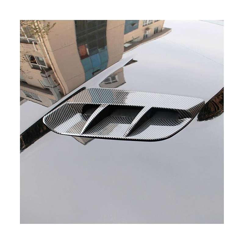 Car Carbon Fiber Engine Hood Air Outlet Vent Cover Trim for 2015-2020 Car Accessories
