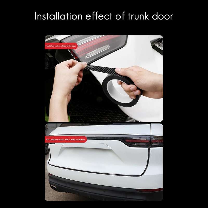 Car Carbon Fiber Door Sill Strip, Door Anti-Collision Strip, Anti-Stepping Protection, Modified Wel