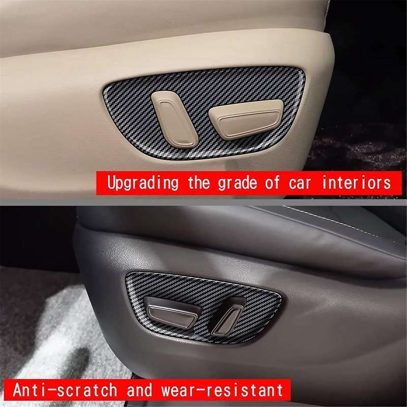 Car Carbon Fiber Electric Seat Button Panel Frame Interior Trim Accessories for Alphard/vellfire 40
