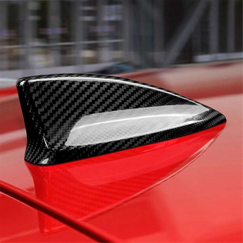 Car Carbon Fiber Fin Antenna Cover for 11Th Sedan Hatchback and Type R 2022-UP(Red)