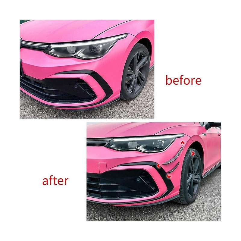 Car Carbon Fiber Front Bumper Side Splitter Spoiler Trim Fog Light Canard for Golf MK8 Standard 2021