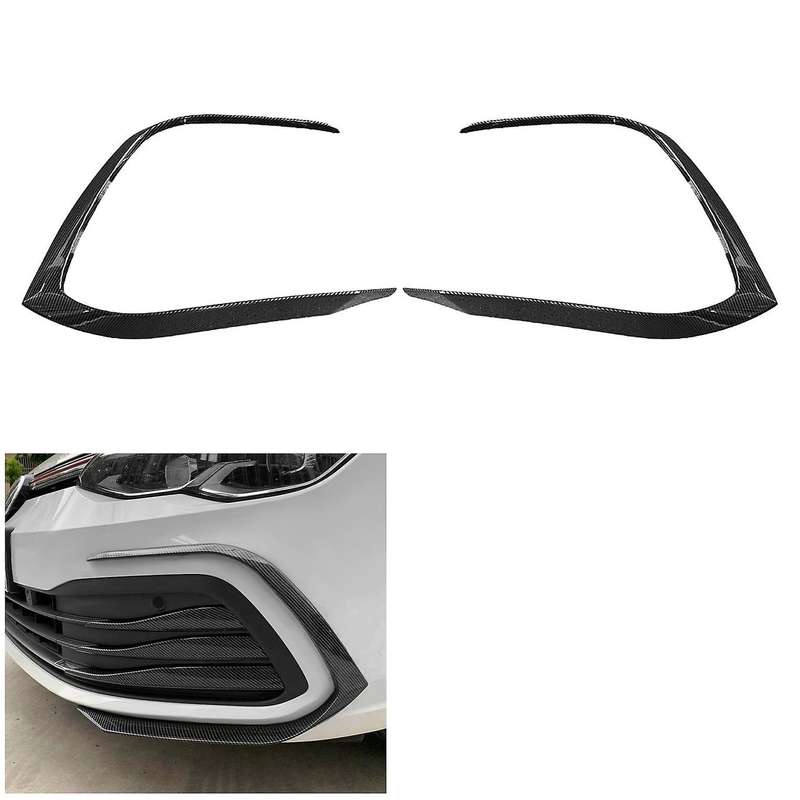 Car Carbon Fiber Front Bumper Fog Light Lower Grille Frame Spoiler Splitter for Golf 8 MK8 2020 2021