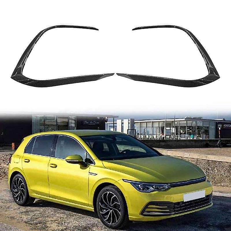 Car Carbon Fiber Front Bumper Fog Light Lower Grille Frame Spoiler Splitter for Golf 8 MK8 2020 2021