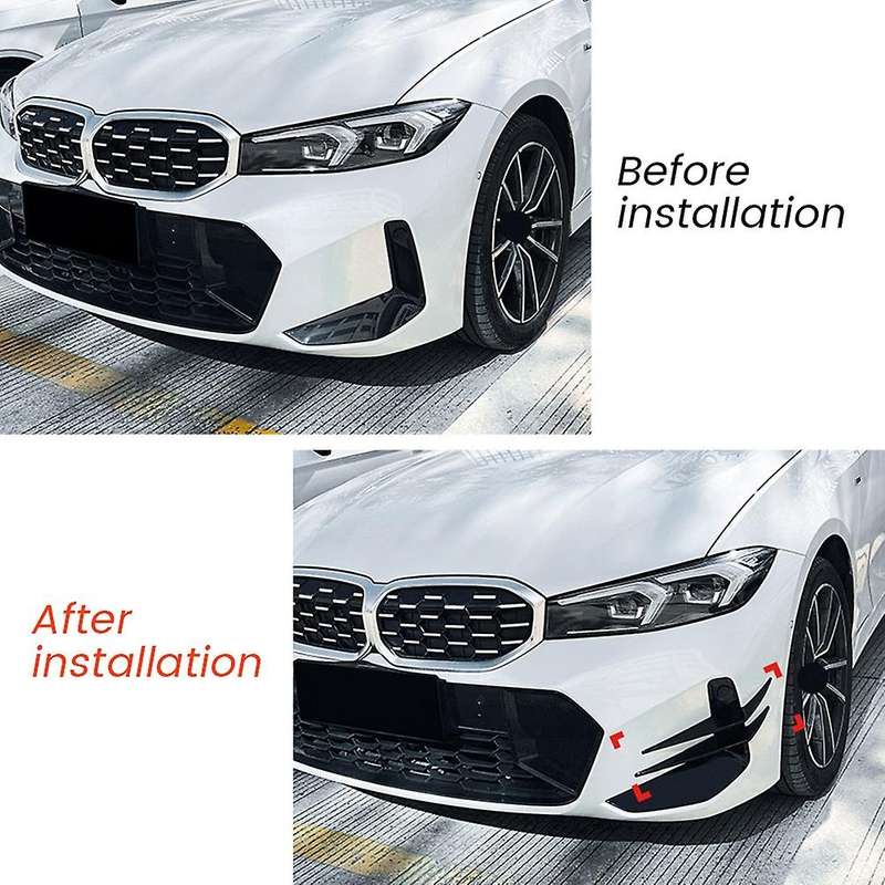 Car Carbon Fiber Front Bumper Side Canards Splitter Spoiler Fog Lamp Trim for G20 G21 2023+