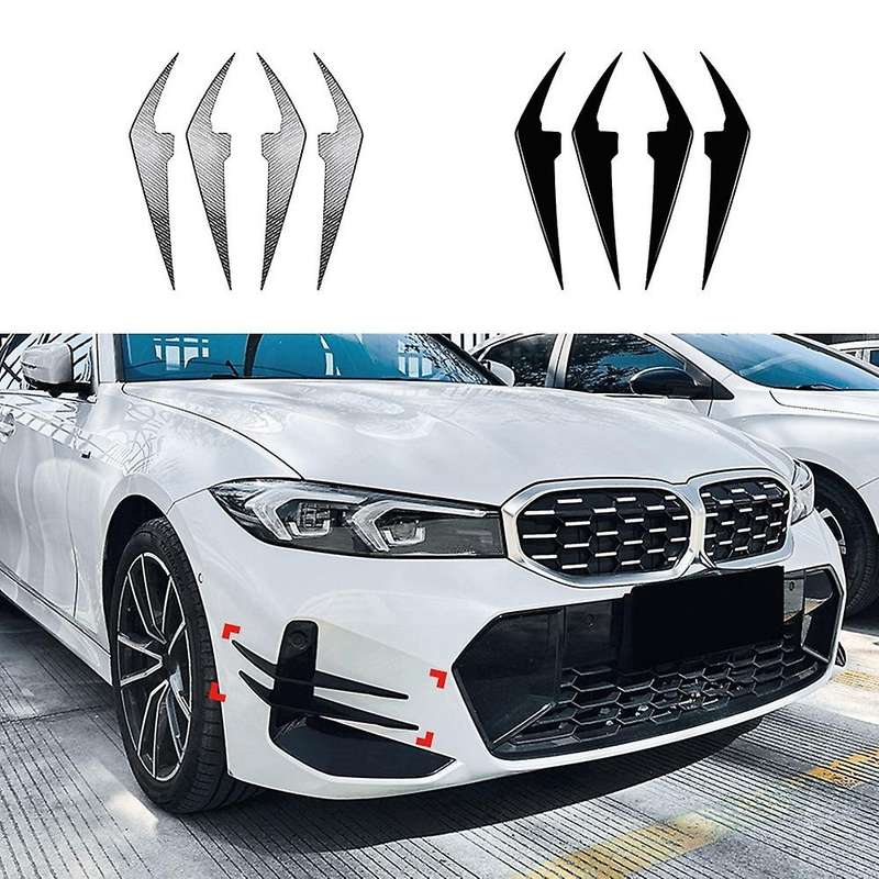 Car Carbon Fiber Front Bumper Side Canards Splitter Spoiler Fog Lamp Trim for G20 G21 2023+