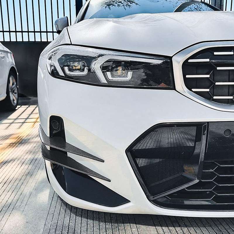 Car Carbon Fiber Front Bumper Side Canards Splitter Spoiler Fog Lamp Trim for G20 G21 2023+